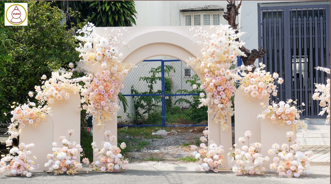Cổng hoa lụa đẹp