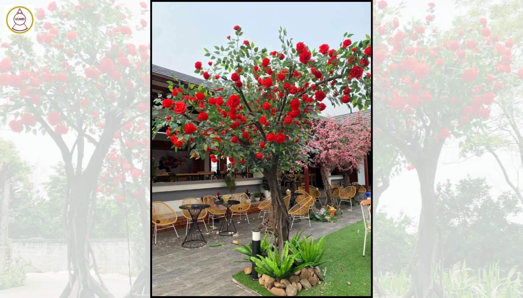 Cây hoa hồng giả đẹp trang trí nhà cửa