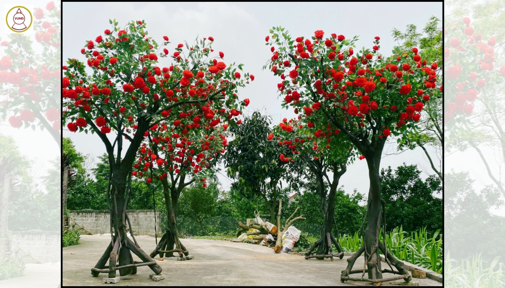Cây hoa hồng giả đẹp trang trí nhà cửa